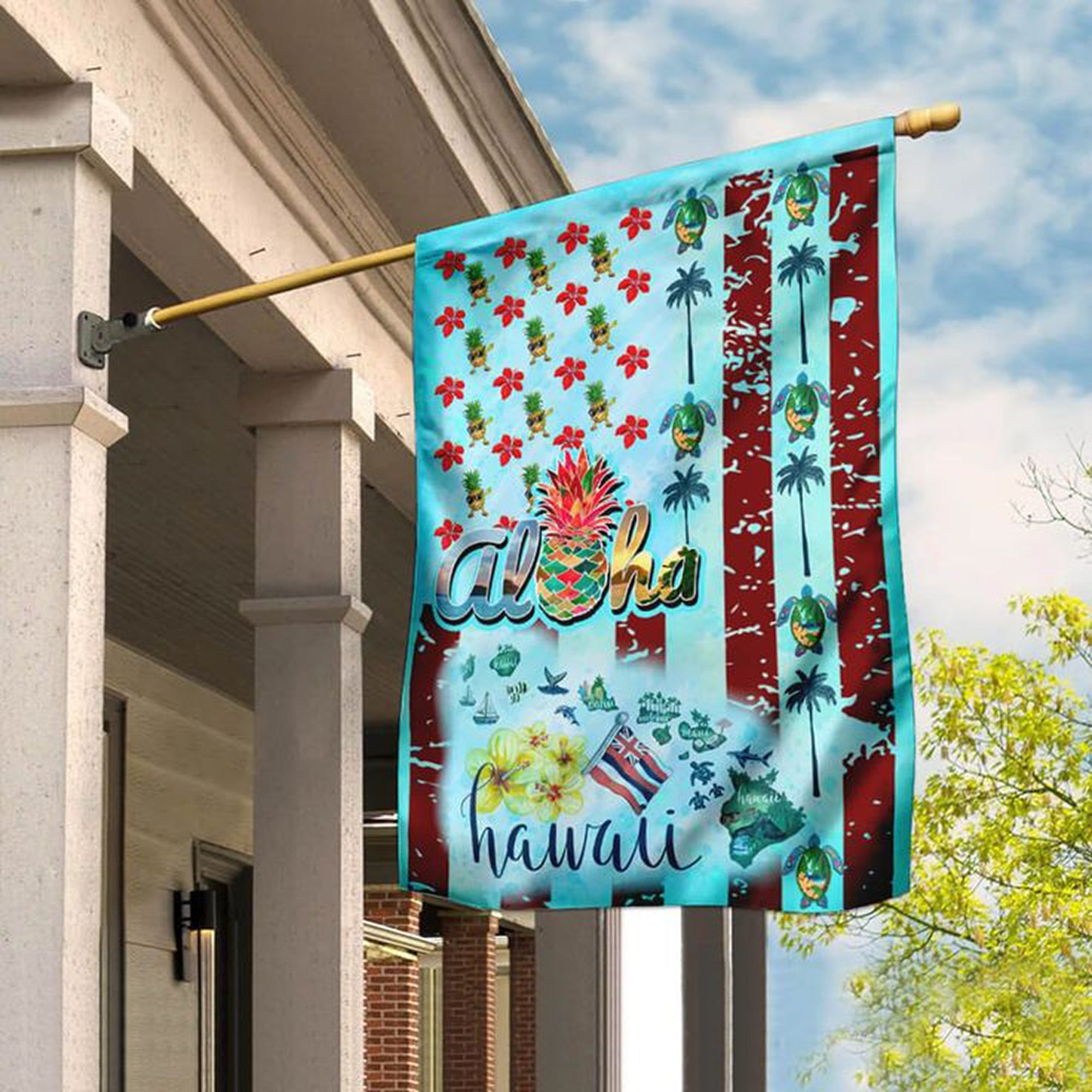 Aloha Hawaii Flag Hawaiian Design Aloha Flag Decorative For Indoor Outdoor Aloha Hawaii Flag Hawaiian Design Aloha Flag Decorative For Indoor Outdoor