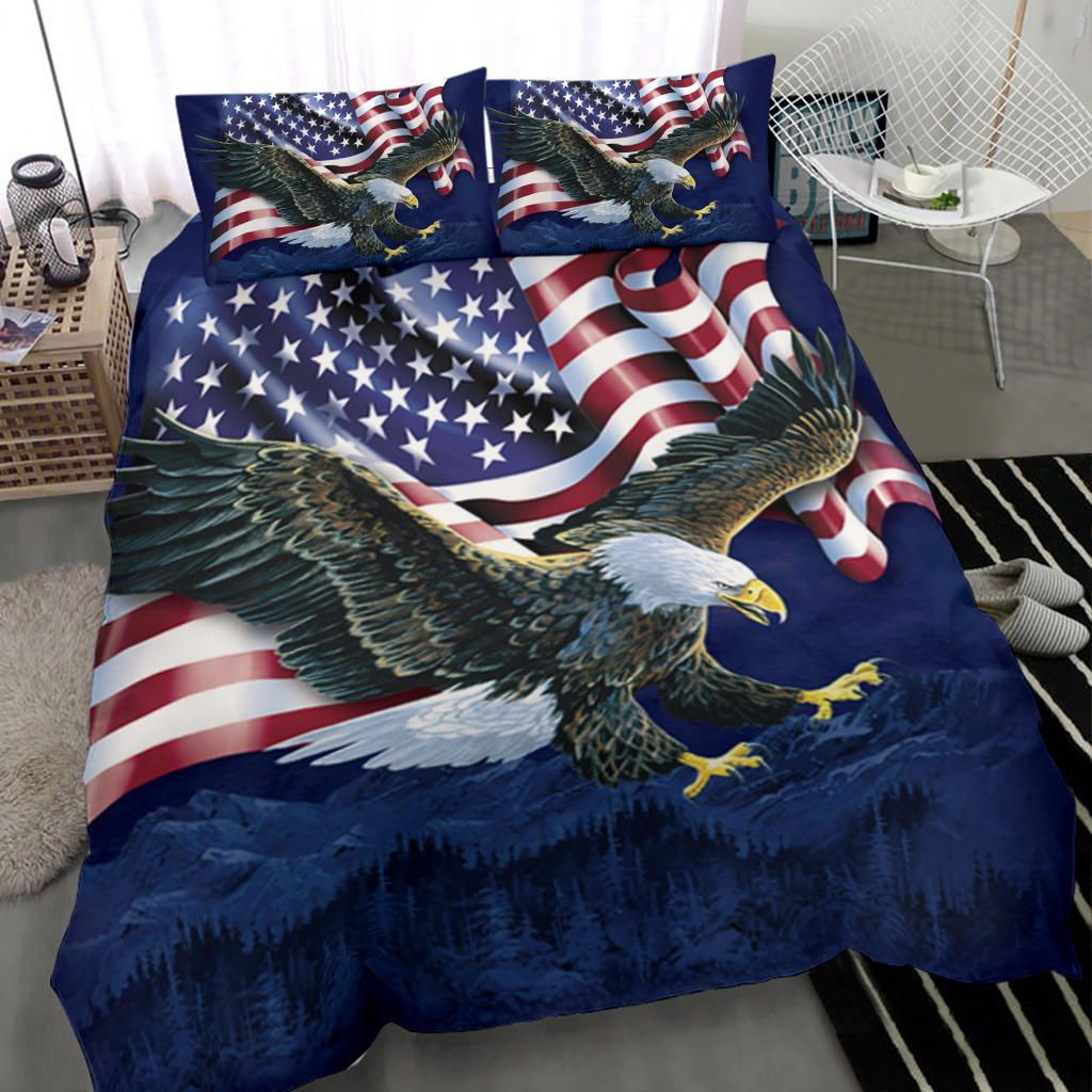 American Flag Eagle Patriotic USA Bedding Set Patriotic Comforter Housewarming Gifts For Couple American Flag Eagle Patriotic USA Bedding Set Patriotic Comforter Housewarming Gifts For Couple