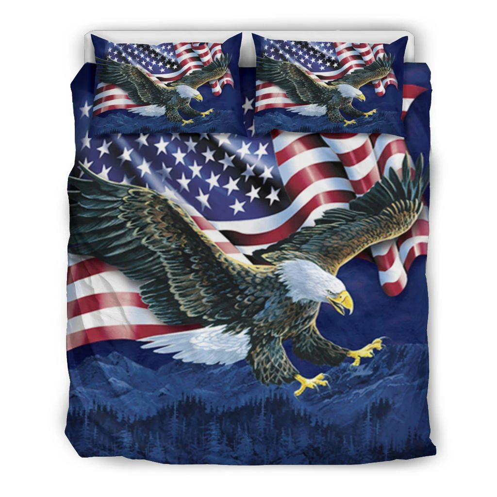 American Flag Eagle Patriotic USA Bedding Set Patriotic Comforter Housewarming Gifts For Couple American Flag Eagle Patriotic USA Bedding Set Patriotic Comforter Housewarming Gifts For Couple