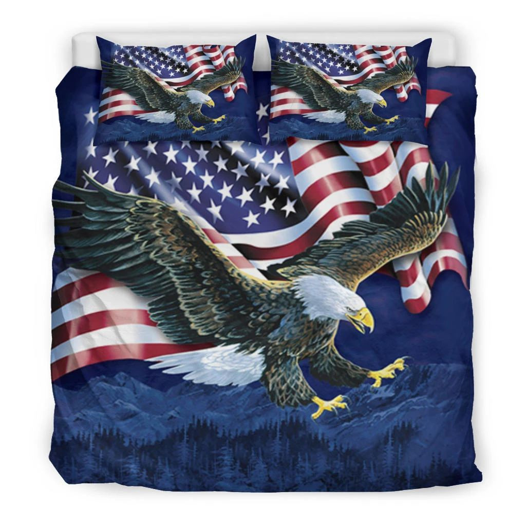 American Flag Eagle Patriotic USA Bedding Set Patriotic Comforter Housewarming Gifts For Couple American Flag Eagle Patriotic USA Bedding Set Patriotic Comforter Housewarming Gifts For Couple
