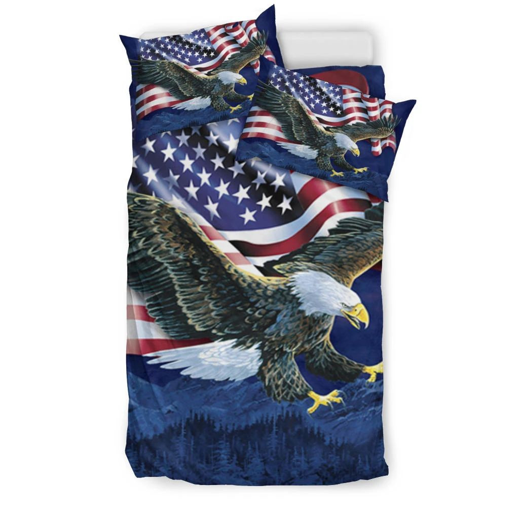 American Flag Eagle Patriotic USA Bedding Set Patriotic Comforter Housewarming Gifts For Couple American Flag Eagle Patriotic USA Bedding Set Patriotic Comforter Housewarming Gifts For Couple