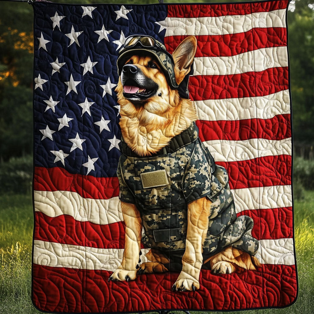 American Hero Quilted Blanket Cute Colorful Blanket Gifts For German Shepherd Dog American Hero Quilted Blanket Cute Colorful Blanket Gifts For German Shepherd Dog