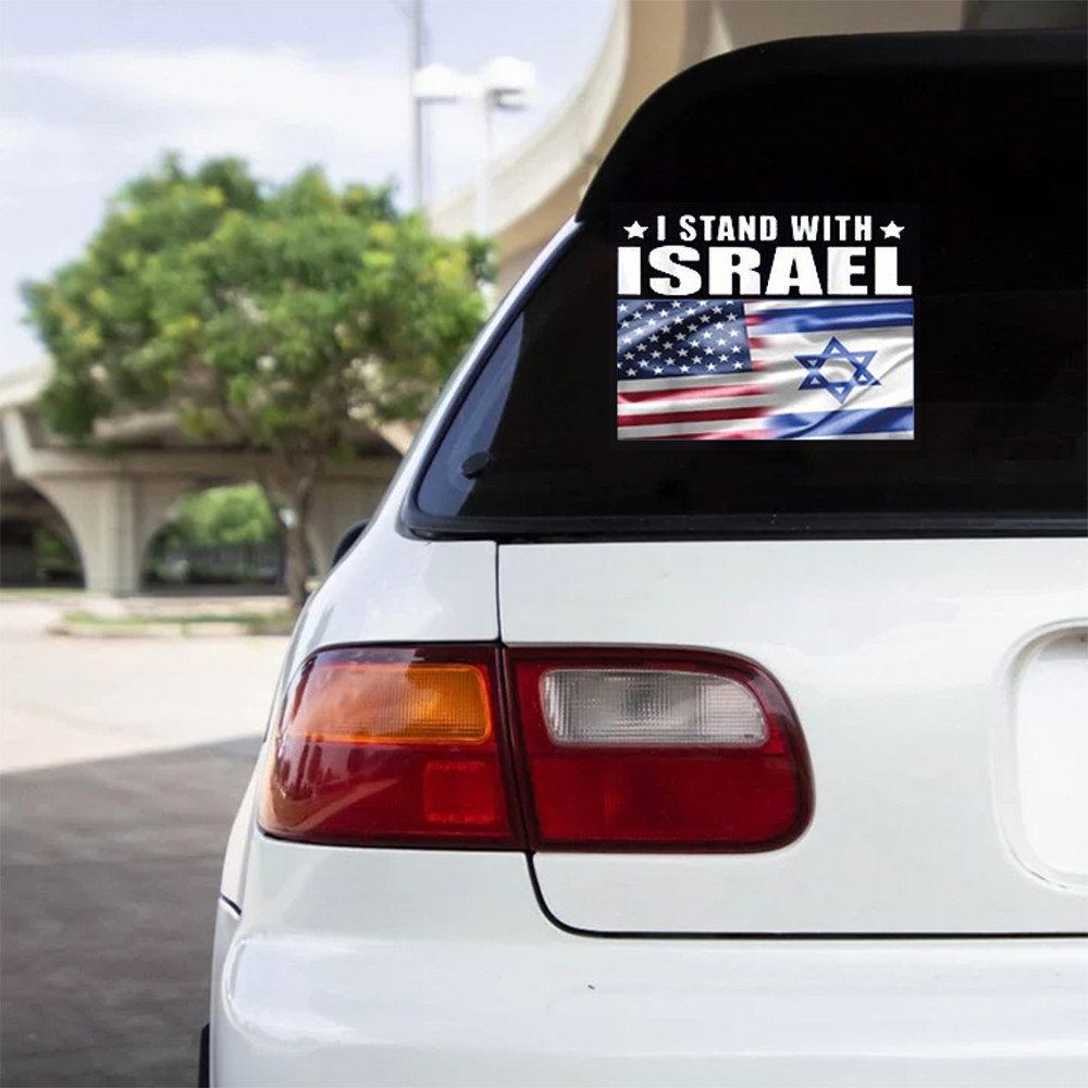 American I Stand With Israel Car Sticker USA Support Israel Bumper Sticker Israel Merch American I Stand With Israel Car Sticker USA Support Israel Bumper Sticker Israel Merch