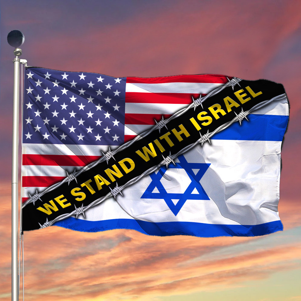 American We Stand With Israel Flag American And Israeli Flag Together Pro Israel Merchandise American We Stand With Israel Flag American And Israeli Flag Together Pro Israel Merchandise