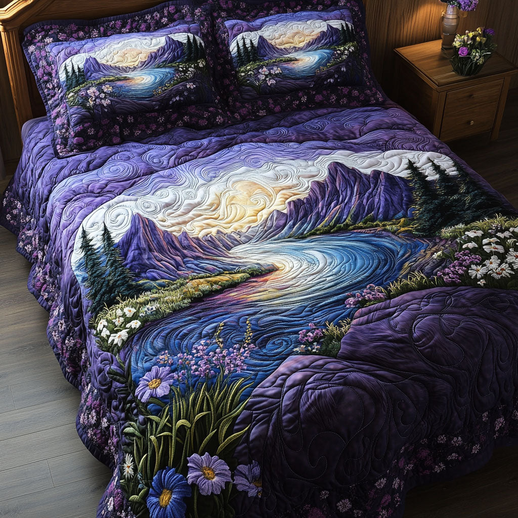 Amethyst Vista Quilted Bedding Set Duvet Cover Bedspreads Lavender Gift Ideas For Her Amethyst Vista Quilted Bedding Set Duvet Cover Bedspreads Lavender Gift Ideas For Her