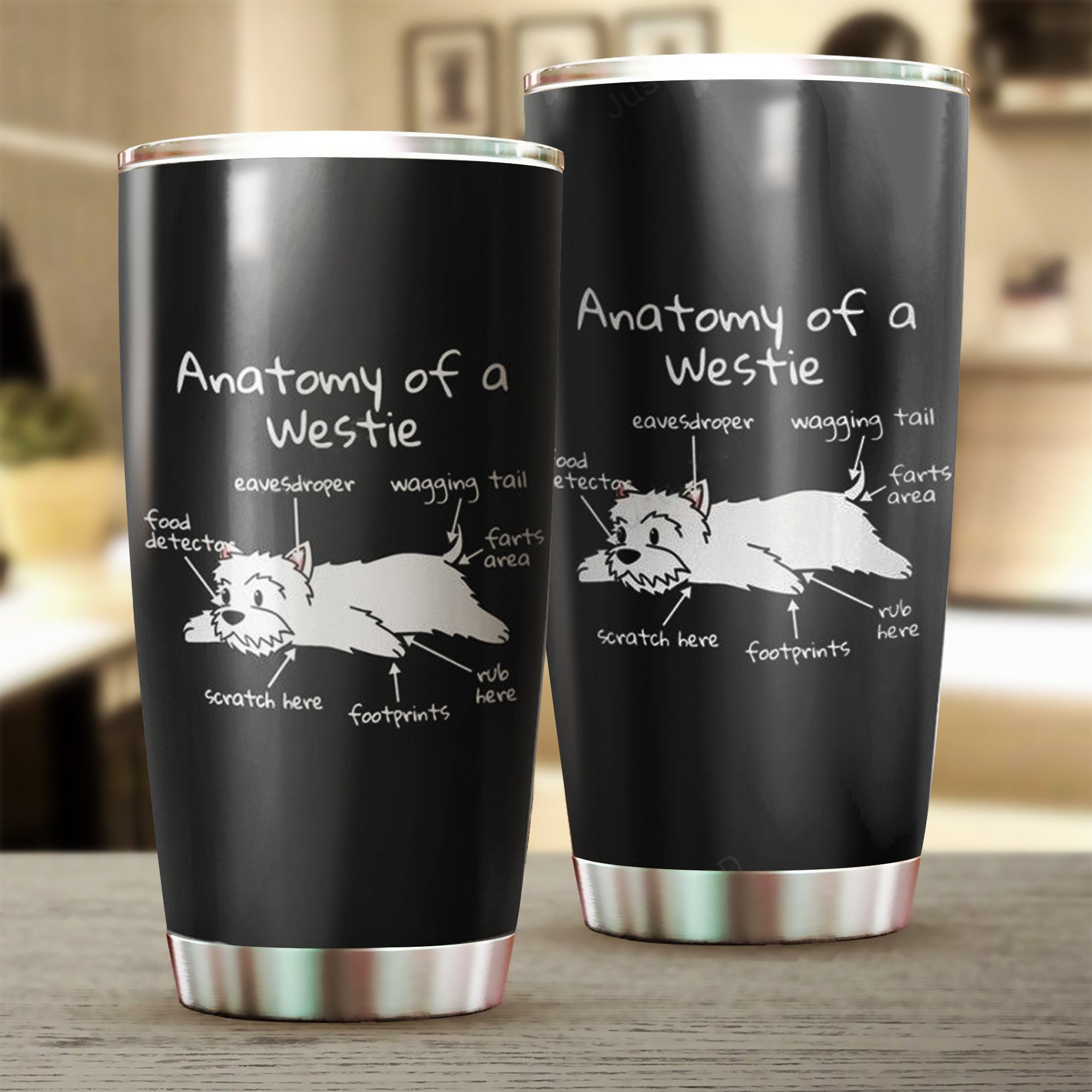 Anatomy Of A Westie Funny Dog Stainless Steel Tumbler Gifts For Veterinarians