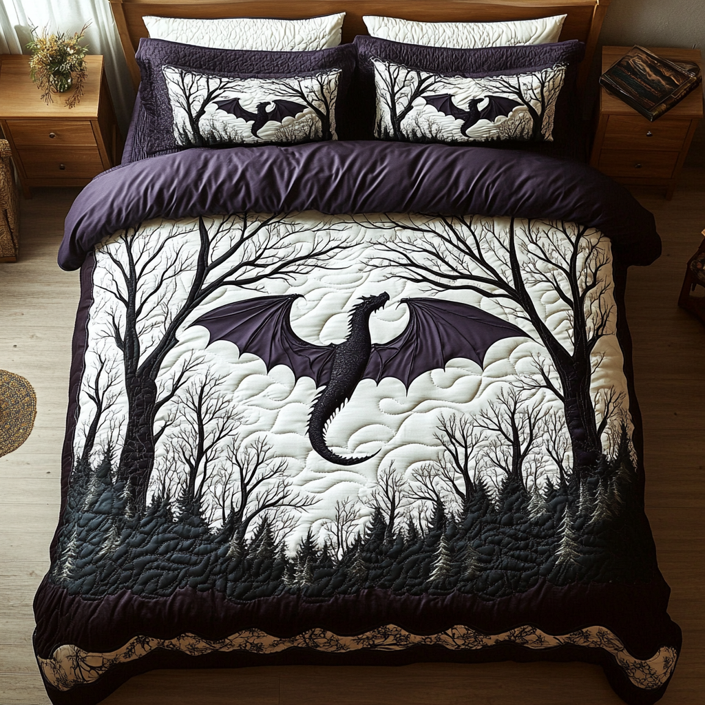 Ancient Dragon Quilted Bedding Set Duvet Cover Merch Dragon Father's Day Gifts Ancient Dragon Quilted Bedding Set Duvet Cover Merch Dragon Father's Day Gifts
