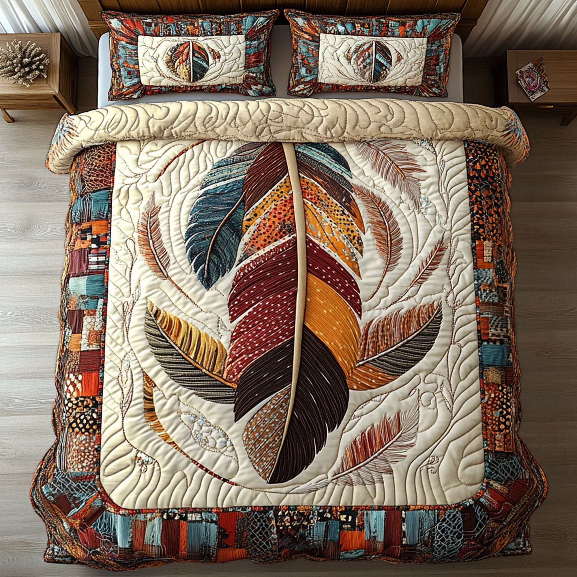 Ancient Guardian Quilted Bedding Set Duvet Cover Merch Native American Pride Gifts