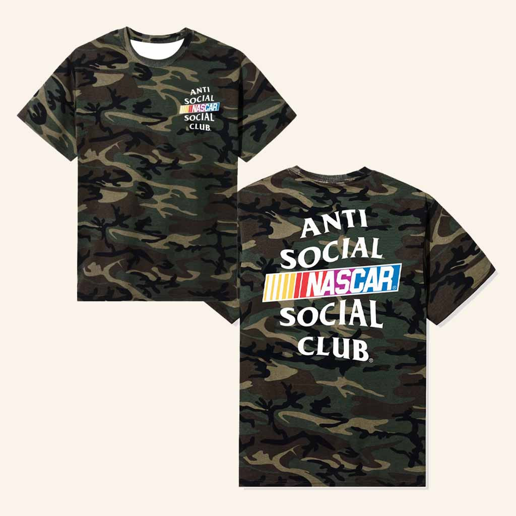Anti Social Social Club Merch ASSC X Nascar Camo T-Shirt Gifts For Racing Fans