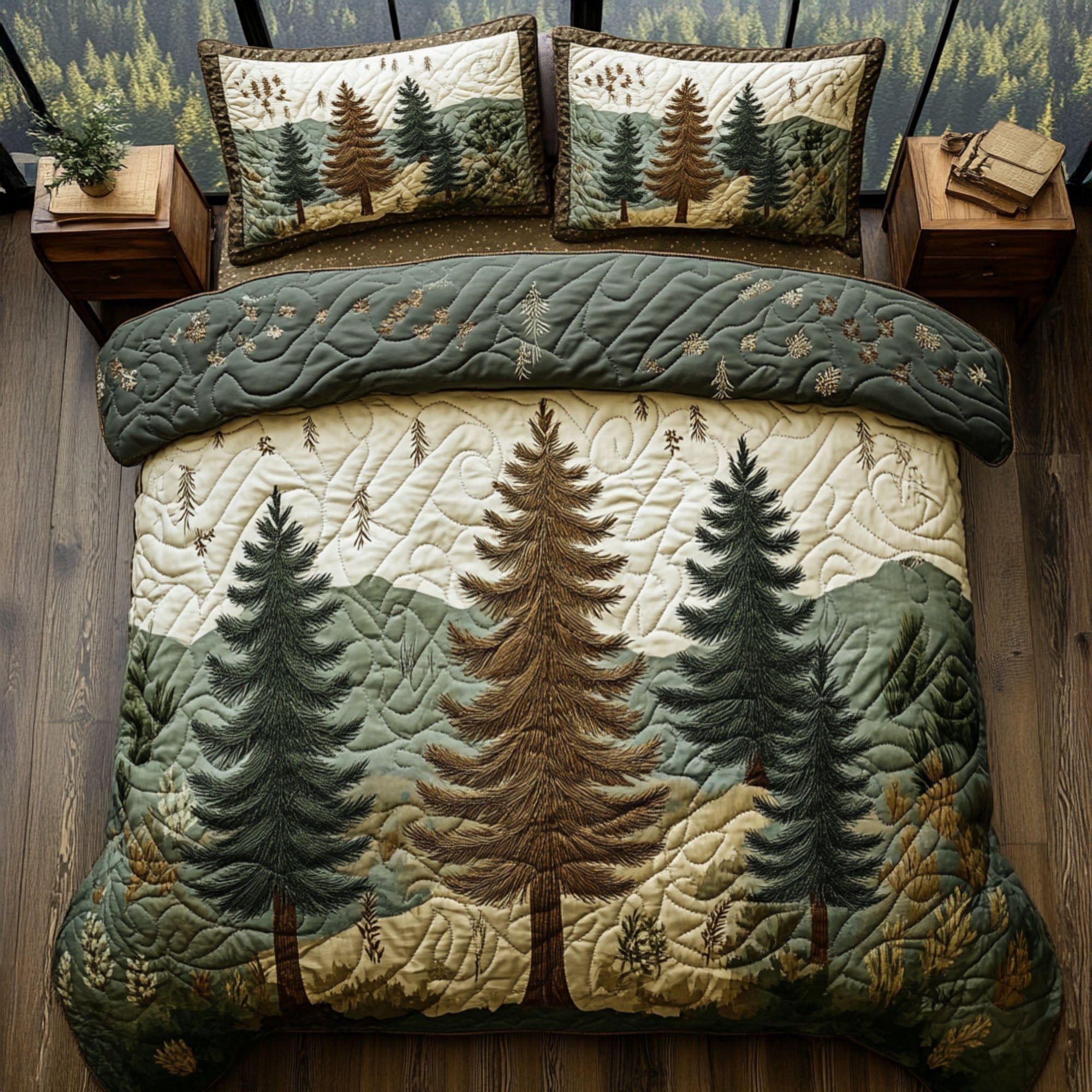 Appalachian Whisper Quilted Bedding Set Duvet Cover Bed Sheet Set Christmas Presents For Mum