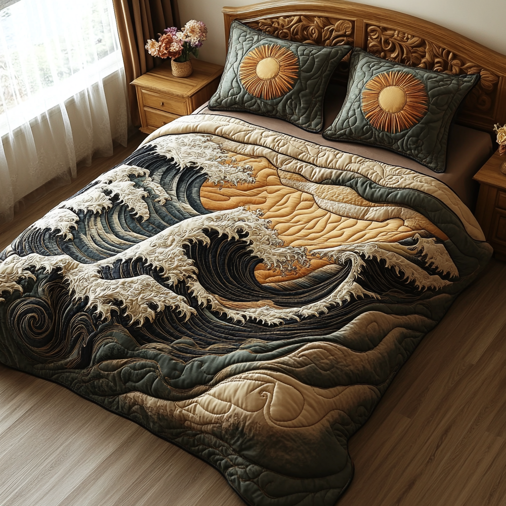 Aqua Horizon Quilted Bedding Set Duvet Cover Bed Sheet Set Christmas Gift Ideas For Beach Lovers Aqua Horizon Quilted Bedding Set Duvet Cover Bed Sheet Set Christmas Gift Ideas For Beach Lovers