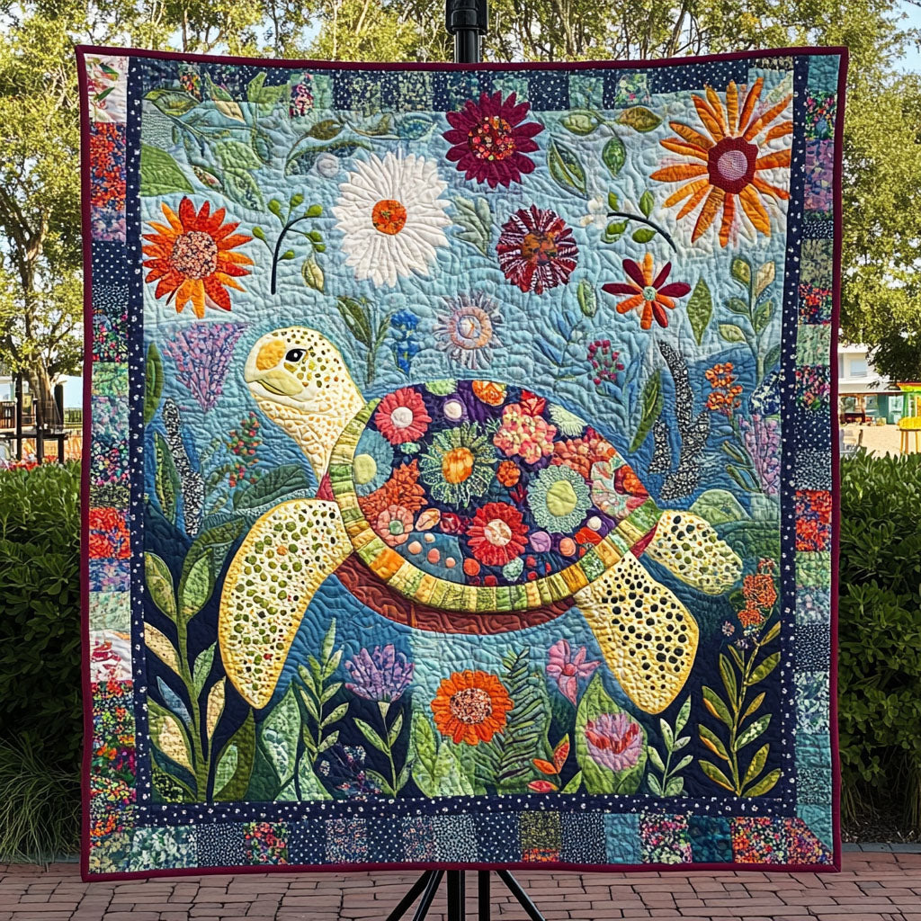 Aqua Voyage Quilted Blanket Cute Colorful Blanket Christmas Presents For Sea Turtle Lovers Aqua Voyage Quilted Blanket Cute Colorful Blanket Christmas Presents For Sea Turtle Lovers