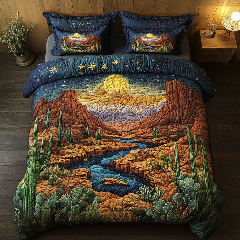 Arizona Desert Quilted Bedding Set Duvet Cover Bed Sheet Set Great CactusLover Gifts