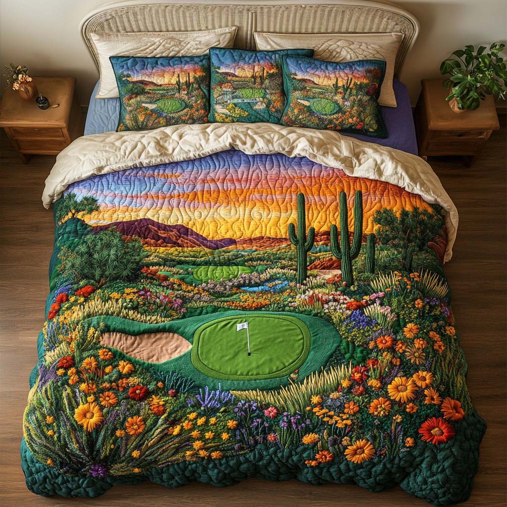Arizona Golf Days Quilted Bedding Set Duvet Cover Bedspreads Succulent Themed Gifts Arizona Golf Days Quilted Bedding Set Duvet Cover Bedspreads Succulent Themed Gifts