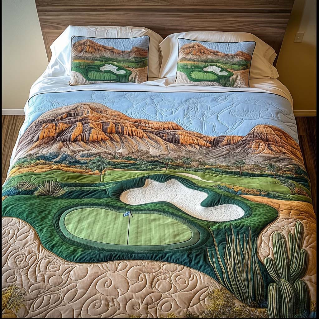 Arizona Golf Fairways Quilted Bedding Set Duvet Cover Bedspreads Cactus Gifts For Him Arizona Golf Fairways Quilted Bedding Set Duvet Cover Bedspreads Cactus Gifts For Him