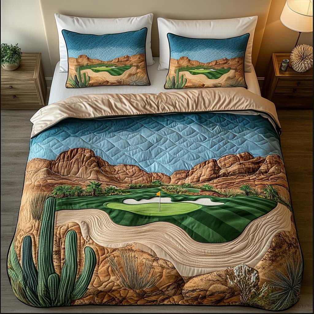 Arizona Golf Journey Quilted Bedding Set Duvet Cover Bedspreads Best Cactus Gifts