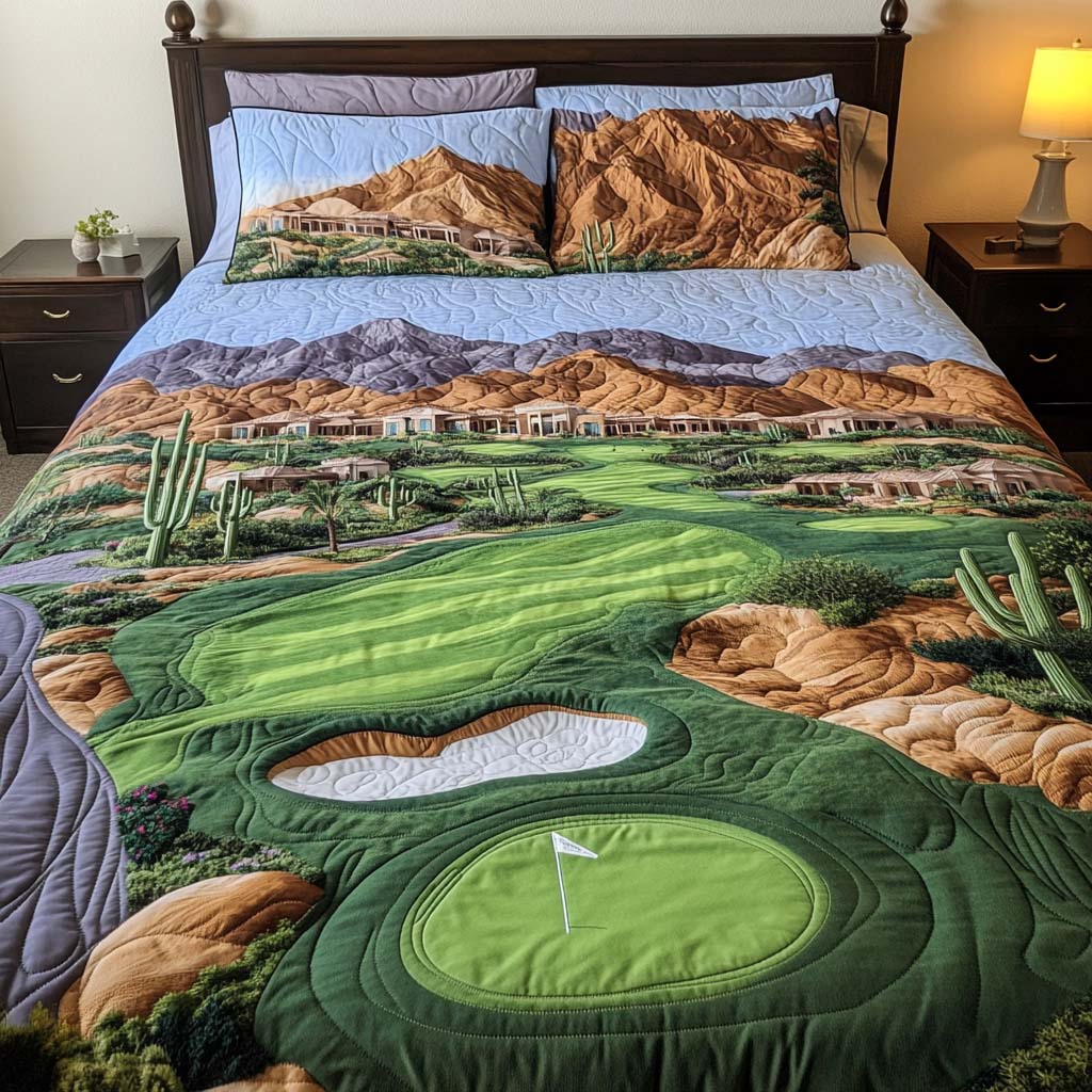 Arizona Golf Outback Quilted Bedding Set Duvet Cover Bedspreads Cactus Theme Gifts