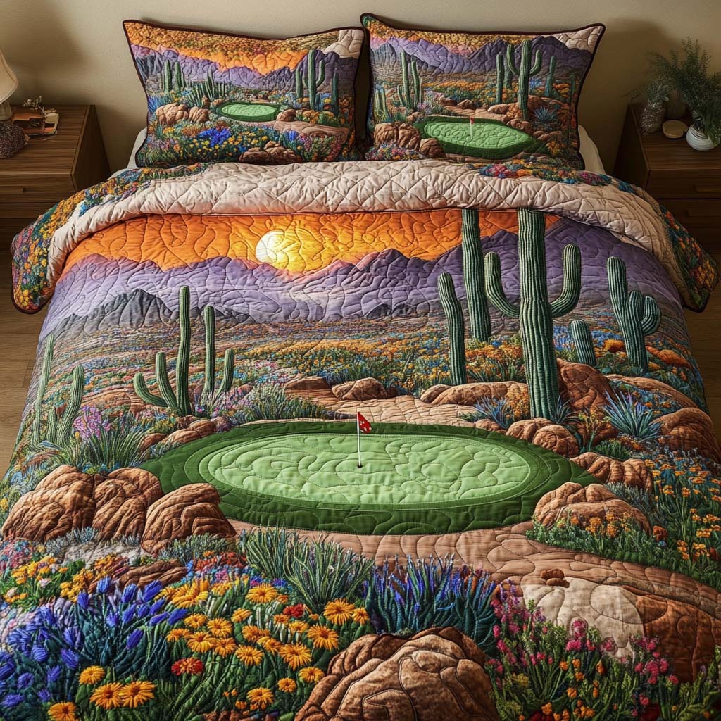 Arizona Golf Sands Quilted Bedding Set Duvet Cover Bedspreads Cactus Gifts For Her Arizona Golf Sands Quilted Bedding Set Duvet Cover Bedspreads Cactus Gifts For Her