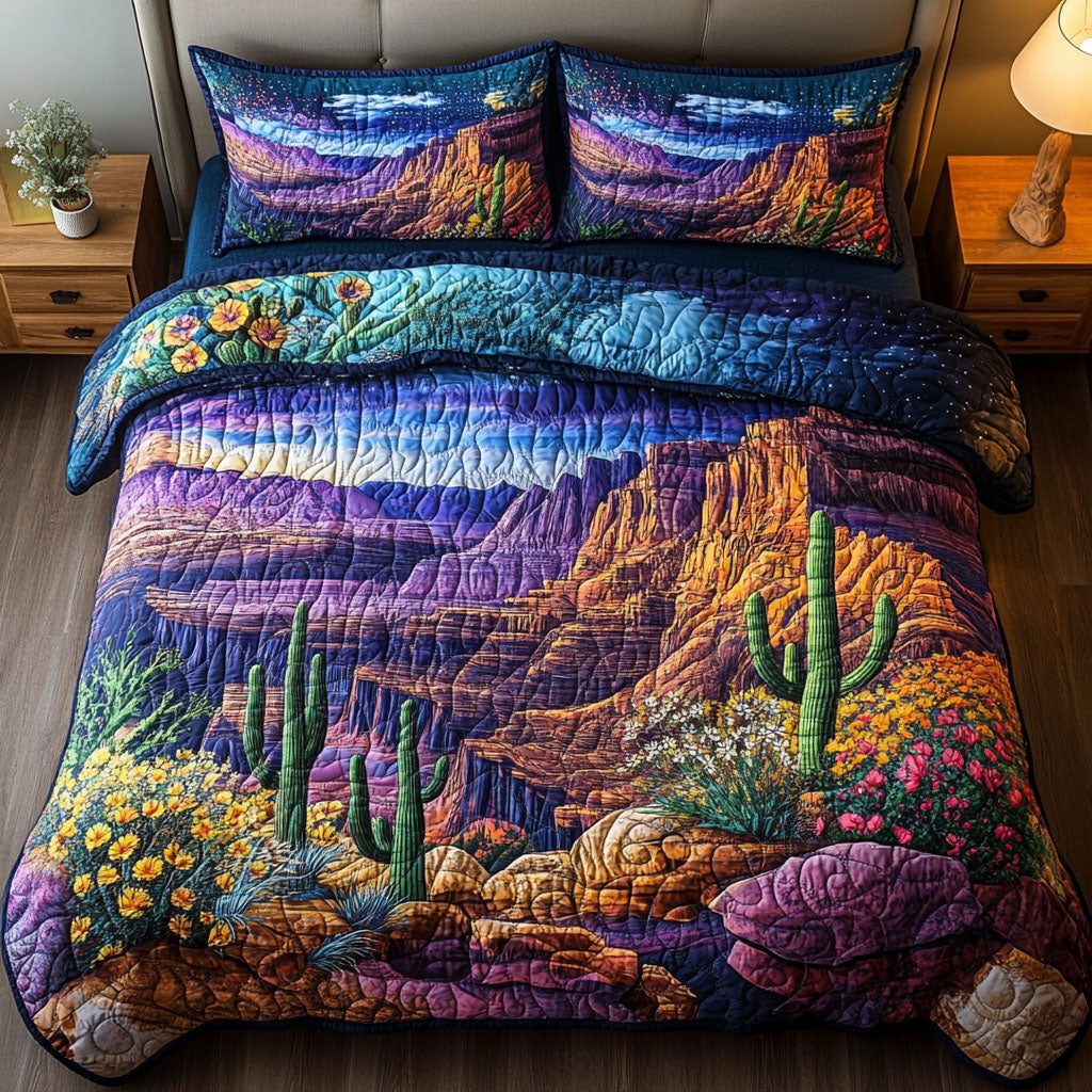 Arizona Horizon Quilted Bedding Set Duvet Cover Bed Sheet Set Great Cactus Themed Gifts