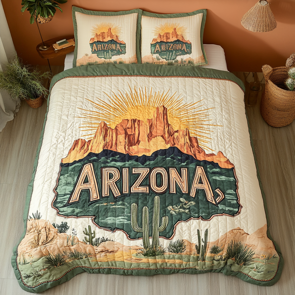 Arizona Horizon Quilted Bedding Set Duvet Cover Bedspread Great CactusLover Gifts Arizona Horizon Quilted Bedding Set Duvet Cover Bedspread Great CactusLover Gifts