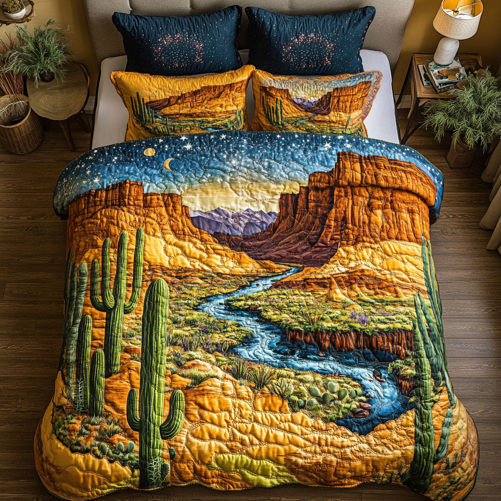 Arizona Twilight Quilted Bedding Set Duvet Cover Bed Sheet Set Cactus Gifts For Her Arizona Twilight Quilted Bedding Set Duvet Cover Bed Sheet Set Cactus Gifts For Her