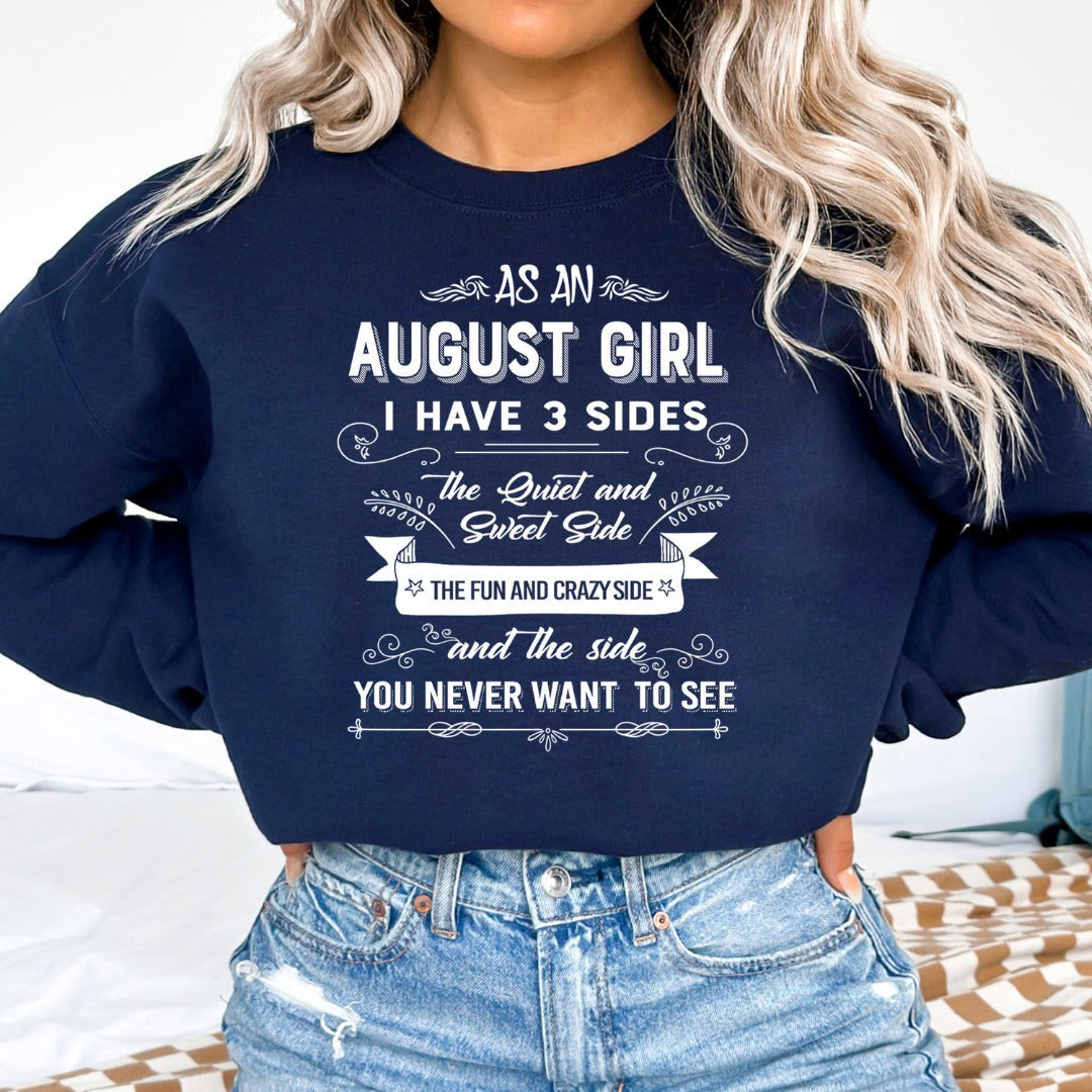 As An August Girl I Have The Fun And Crazy Side Sweatshirt August Birthday Gifts For Her As An August Girl I Have The Fun And Crazy Side Sweatshirt August Birthday Gifts For Her