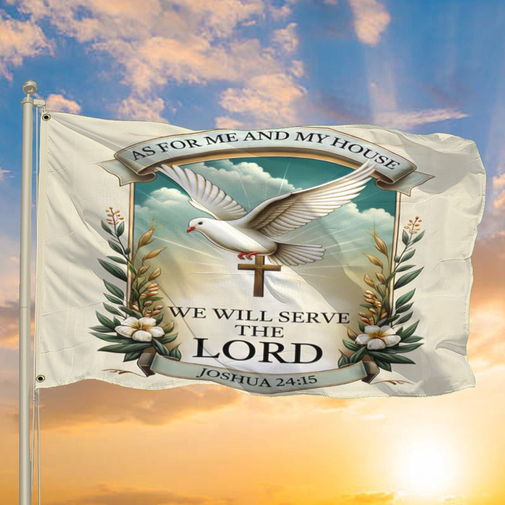 As For Me And My House We Will Serve The Lord Flag Patriotic Merch Christian Flags For Sale