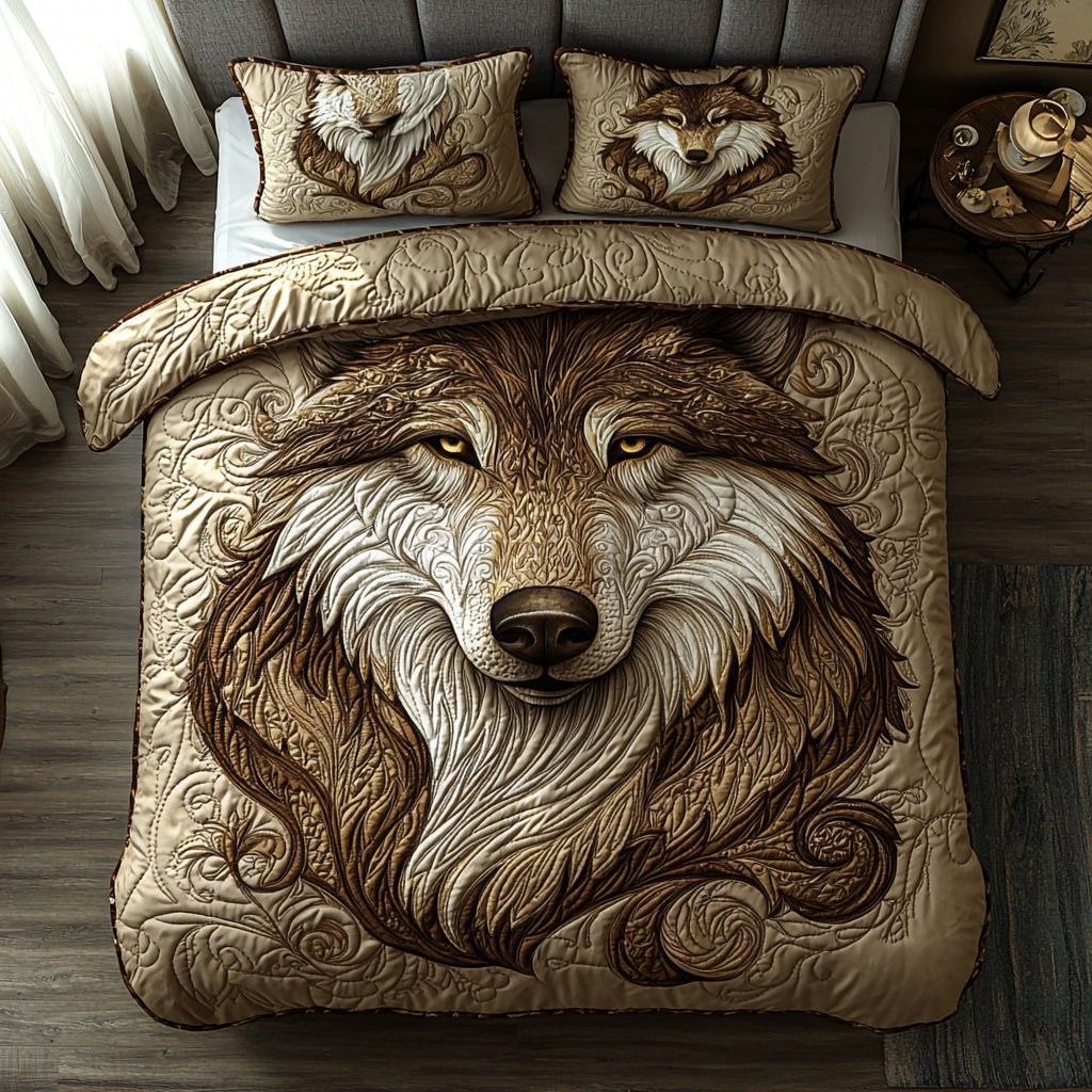 Ashborn Wolf Quilted Bedding Set Duvet Cover Bed Sheet Set Themed Wolf Gifts For Him Ashborn Wolf Quilted Bedding Set Duvet Cover Bed Sheet Set Themed Wolf Gifts For Him