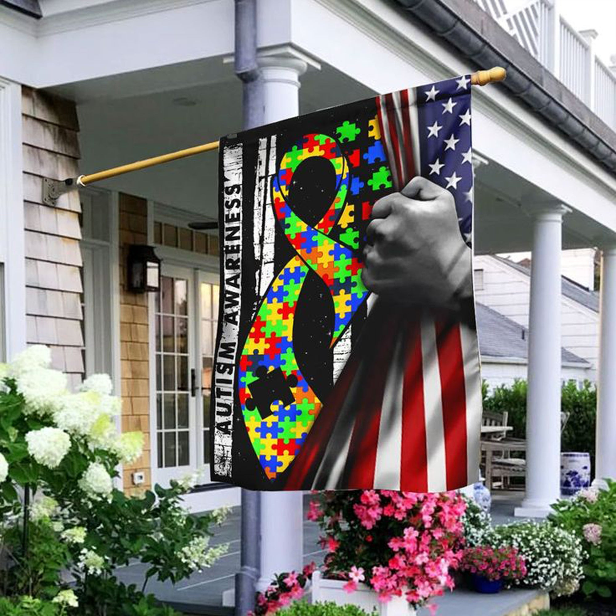Autism Awareness Flag Inside American Flag Autism Awareness Home Decor Autism Awareness Flag Inside American Flag Autism Awareness Home Decor