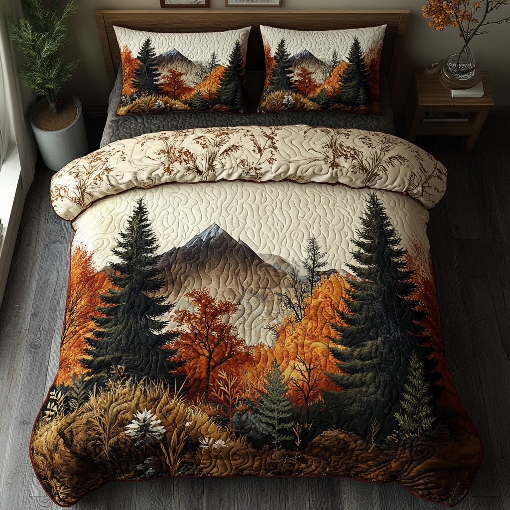 Autumn Forest Trail Quilted Bedding Set Duvet Cover Bedspread Best Autumn Gifts Autumn Forest Trail Quilted Bedding Set Duvet Cover Bedspread Best Autumn Gifts