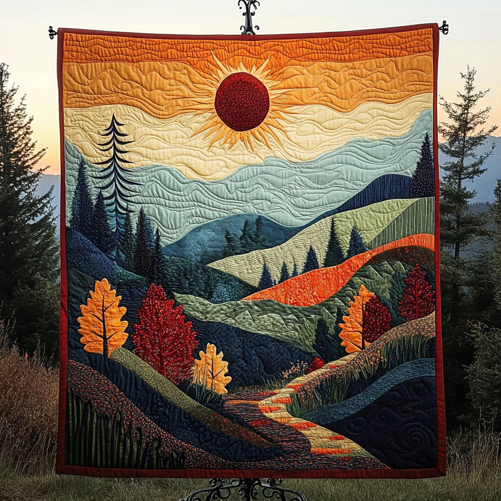 Autumn Hills Quilted Blanket Cute Colorful Blanket Perfect Gift For Girlfriend Autumn Hills Quilted Blanket Cute Colorful Blanket Perfect Gift For Girlfriend