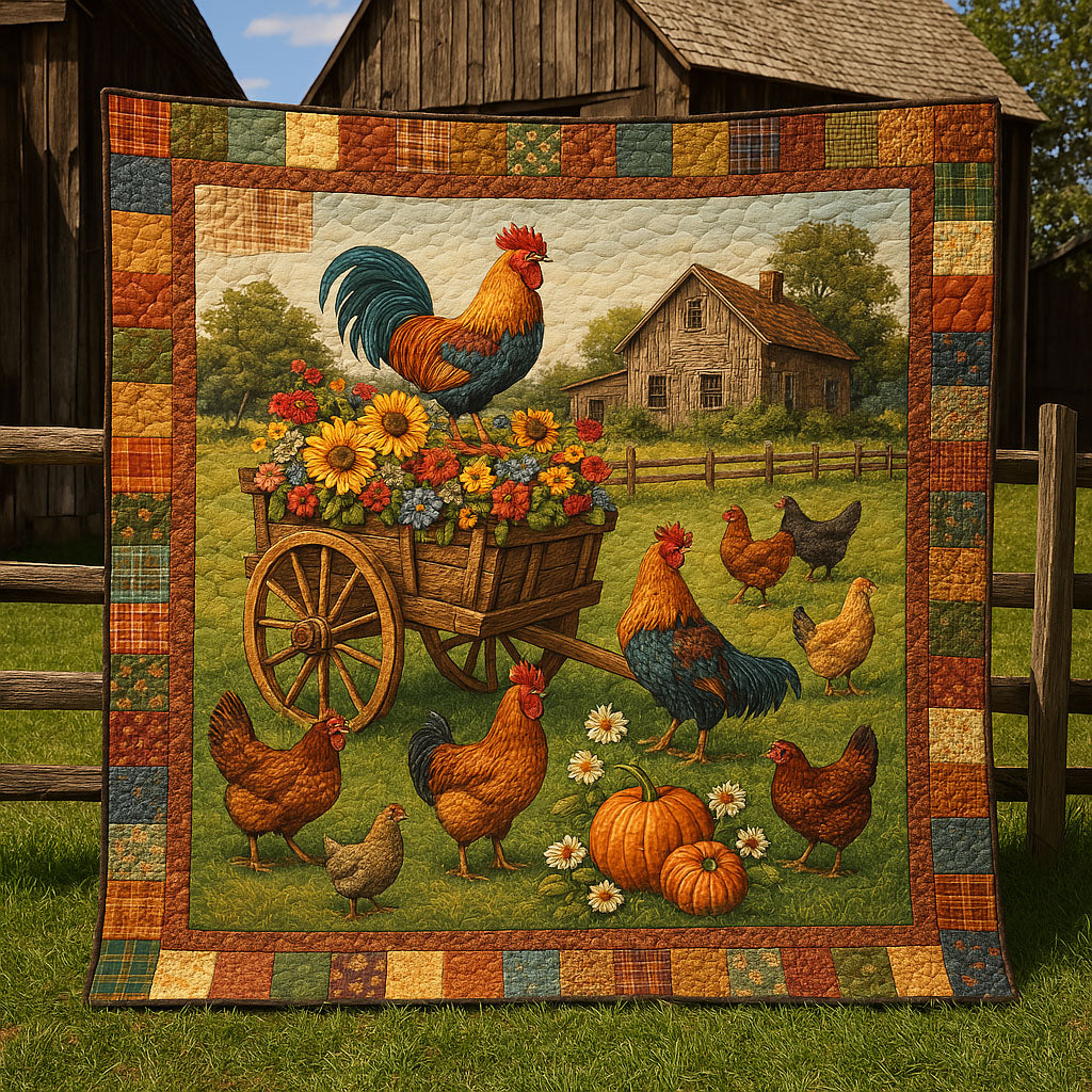 Autumn on the Farm Quilted Blanket Cute Throw Blanket Christmas Presents For Chicken Lovers Autumn on the Farm Quilted Blanket Cute Throw Blanket Christmas Presents For Chicken Lovers