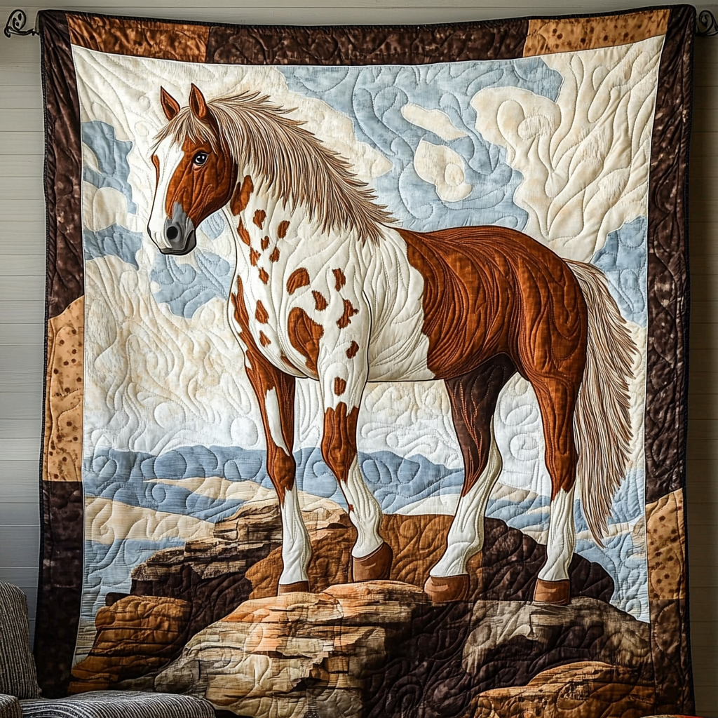 Autumn Trot Quilted Blanket Cute Throw Blanket Gifts For Horse Enthusiasts Autumn Trot Quilted Blanket Cute Throw Blanket Gifts For Horse Enthusiasts