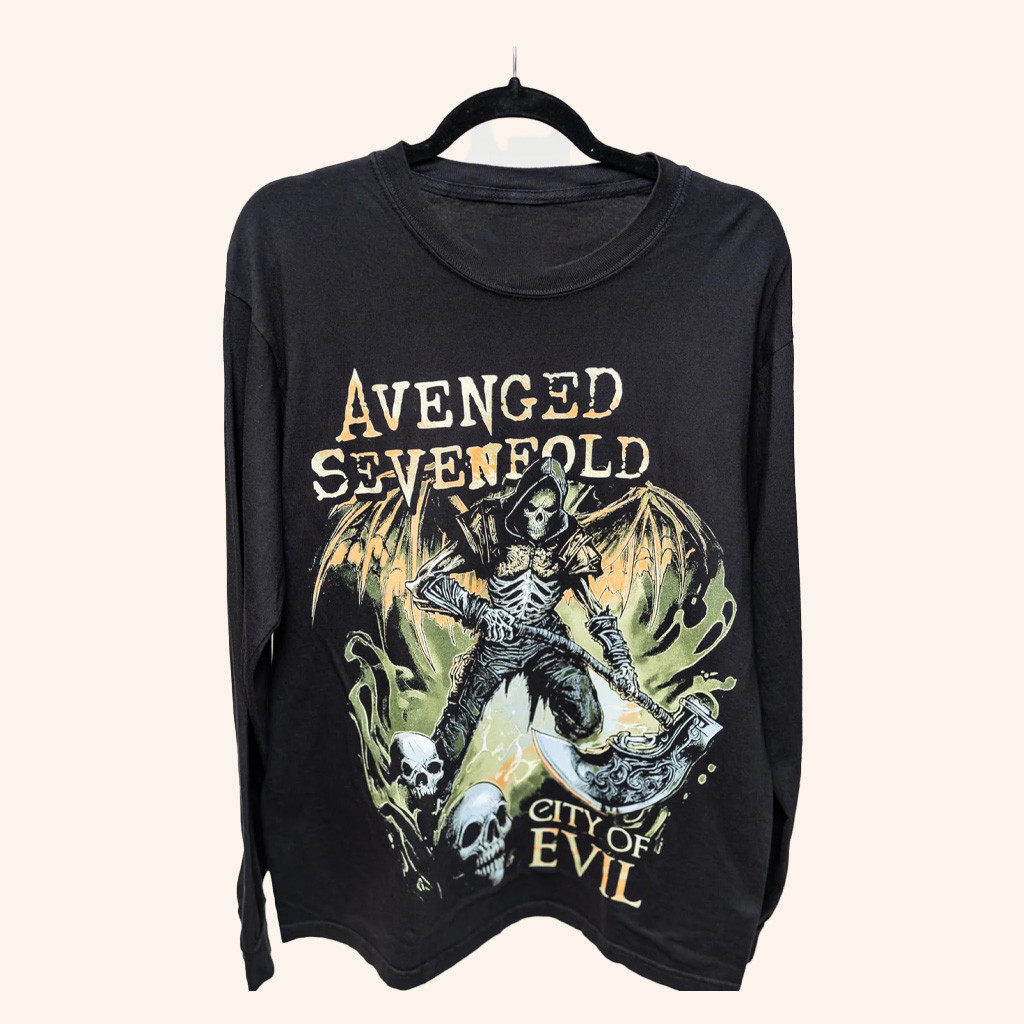 Avenged Sevenfold Merch City Of Evil Long Sleeve Shirt Music Lover Gifts For Him Avenged Sevenfold Merch City Of Evil Long Sleeve Shirt Music Lover Gifts For Him