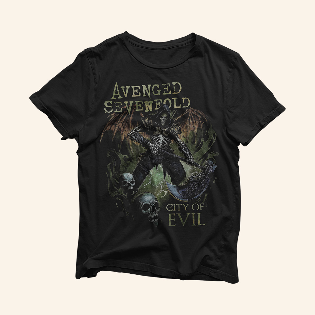 Avenged Sevenfold Merch City Of Evil T-Shirt Music Lover Gifts For Him Avenged Sevenfold Merch City Of Evil T-Shirt Music Lover Gifts For Him