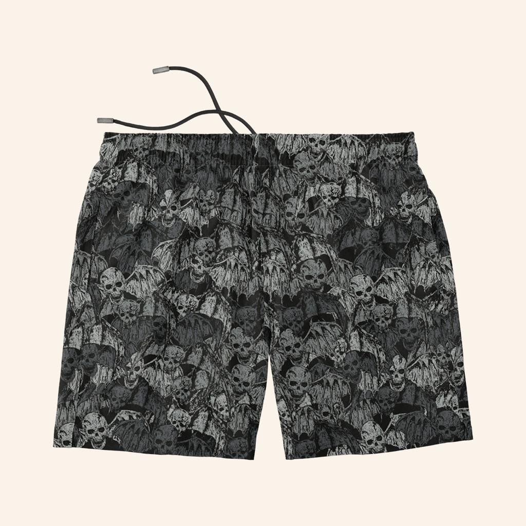 Avenged Sevenfold Merch Deathbat All Over Shorts Gifts For Music Fans Avenged Sevenfold Merch Deathbat All Over Shorts Gifts For Music Fans