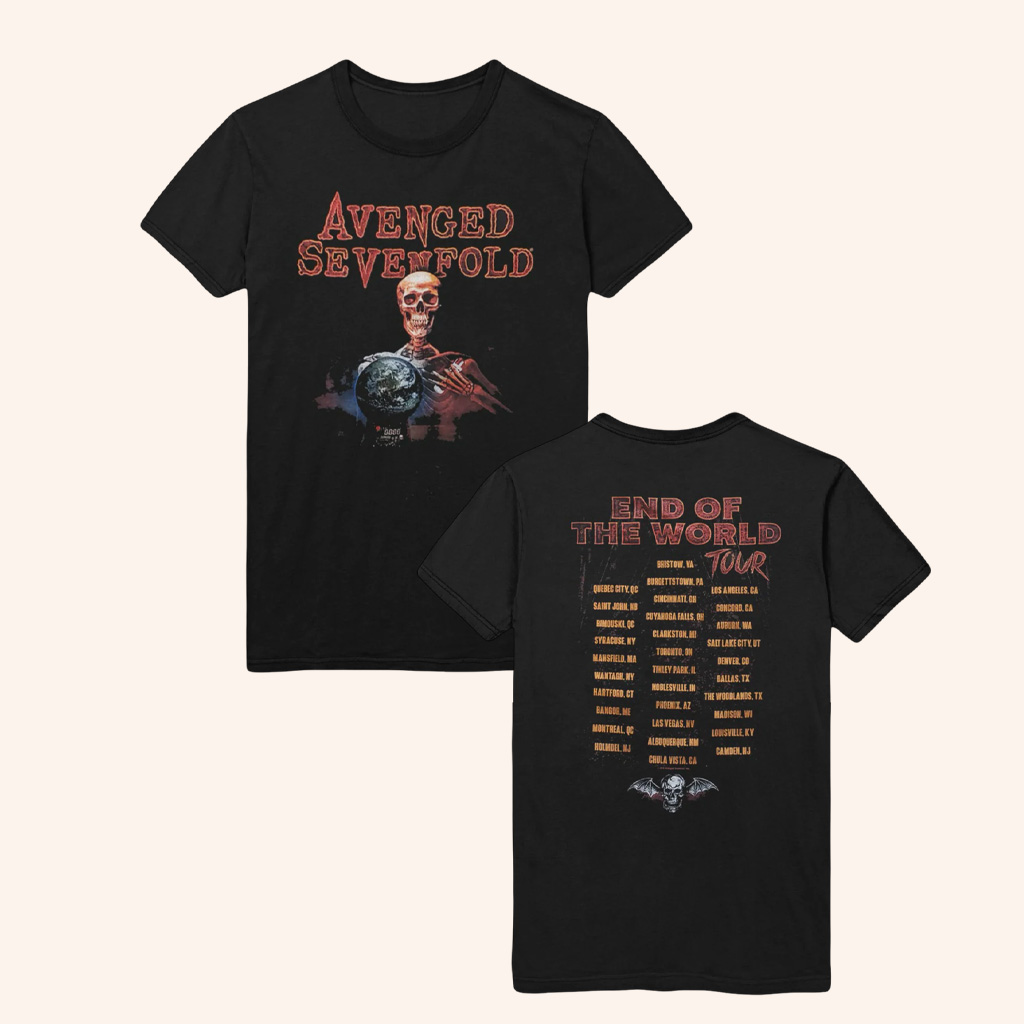 Avenged Sevenfold Merch End Of The World Tour T-Shirt Gifts For Music Fans Avenged Sevenfold Merch End Of The World Tour T-Shirt Gifts For Music Fans
