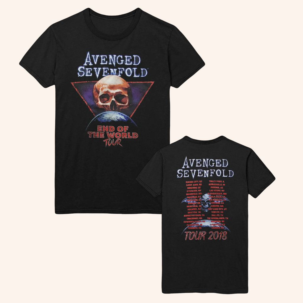 Avenged Sevenfold Merch End Of The World Tour T-Shirt Presents For Music Lovers