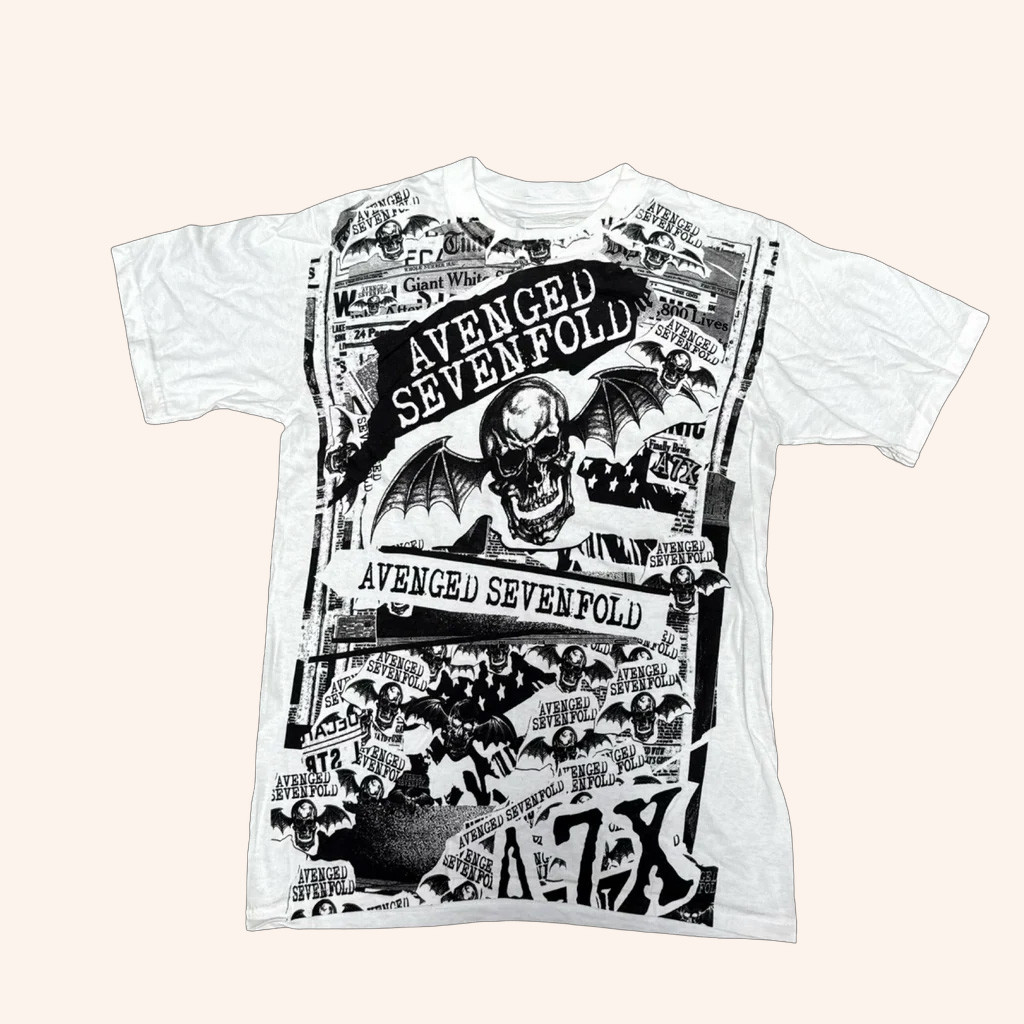 Avenged Sevenfold Merch Newspaper Print T-Shirt Gift Ideas For Music Lovers Avenged Sevenfold Merch Newspaper Print T-Shirt Gift Ideas For Music Lovers
