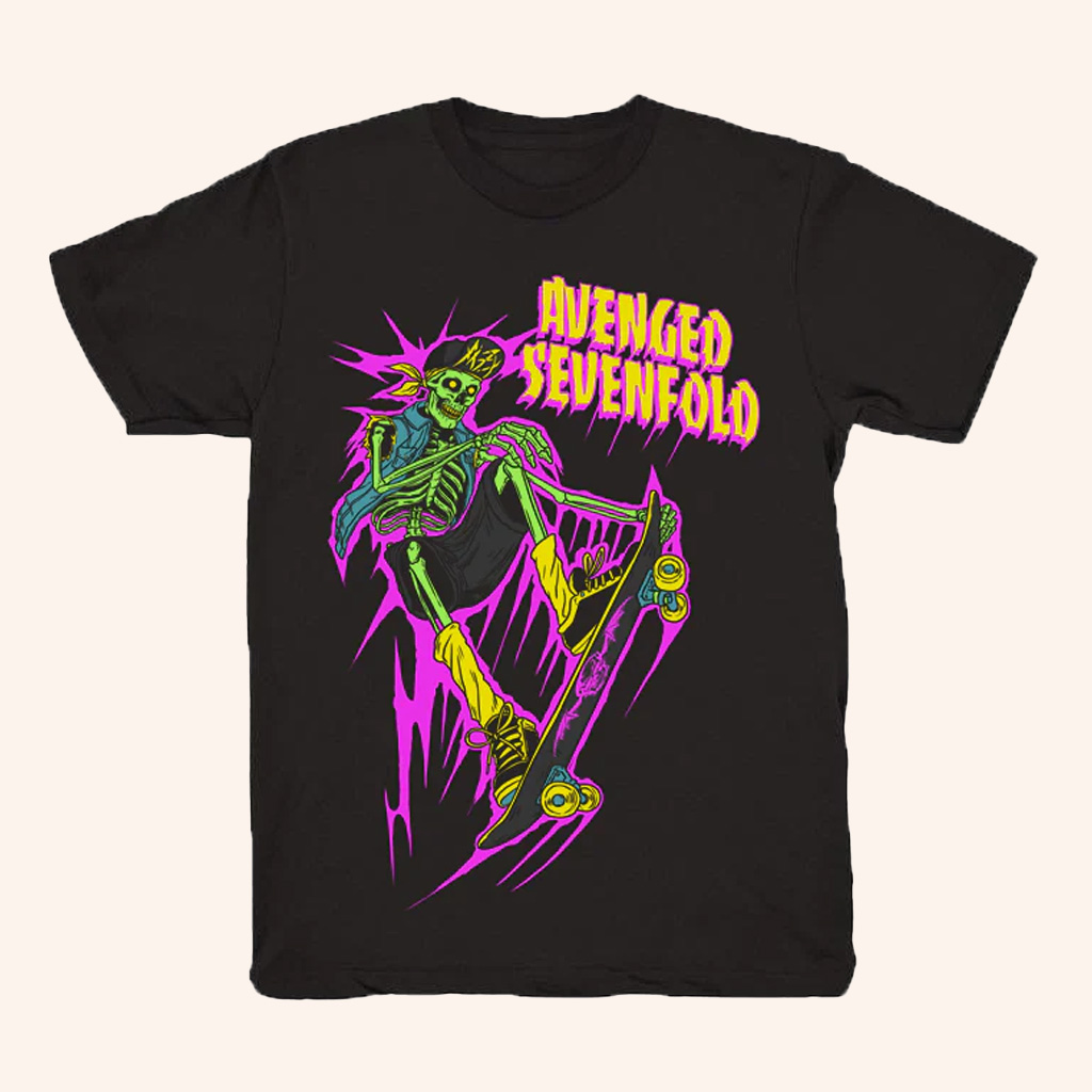 Avenged Sevenfold Merch Skully Skater T-Shirt Best Gifts For Music Lovers Avenged Sevenfold Merch Skully Skater T-Shirt Best Gifts For Music Lovers