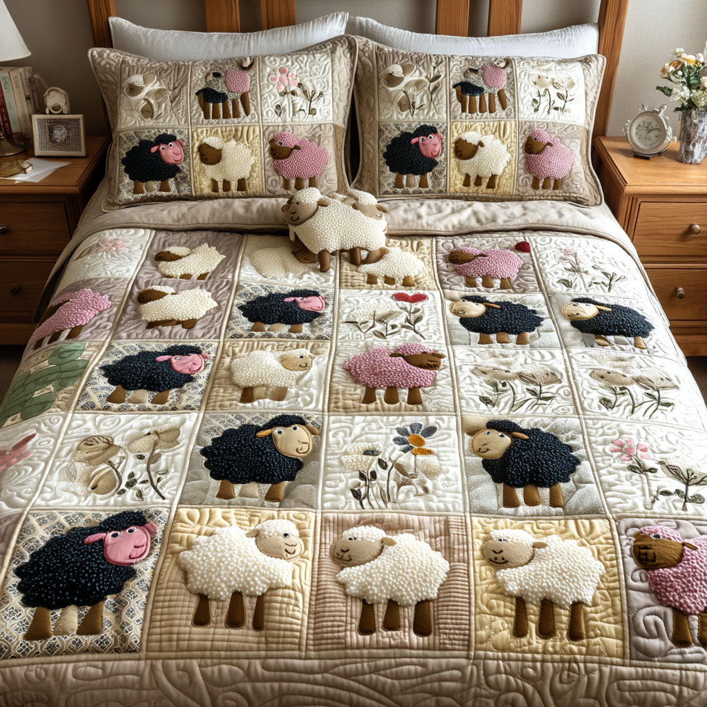Baa Baa Beauty Quilted Bedding Set Duvet Cover Bed Sheet Set Unusual Sheep Gifts Baa Baa Beauty Quilted Bedding Set Duvet Cover Bed Sheet Set Unusual Sheep Gifts