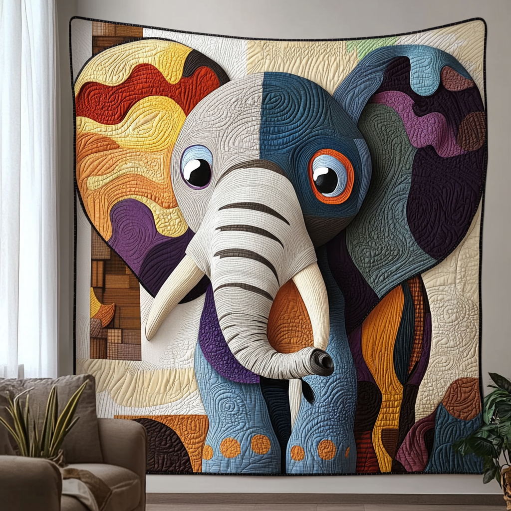Baby Tusk Quilted Blanket Nice Throw Blanket Gifts For People Love Elephant