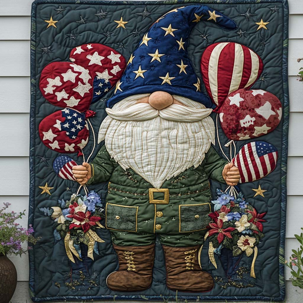 Balloon Parade Gnome Quilted Blanket Nice Throw Blanket 4Th Of July Birthday Gift Ideas Balloon Parade Gnome Quilted Blanket Nice Throw Blanket 4Th Of July Birthday Gift Ideas