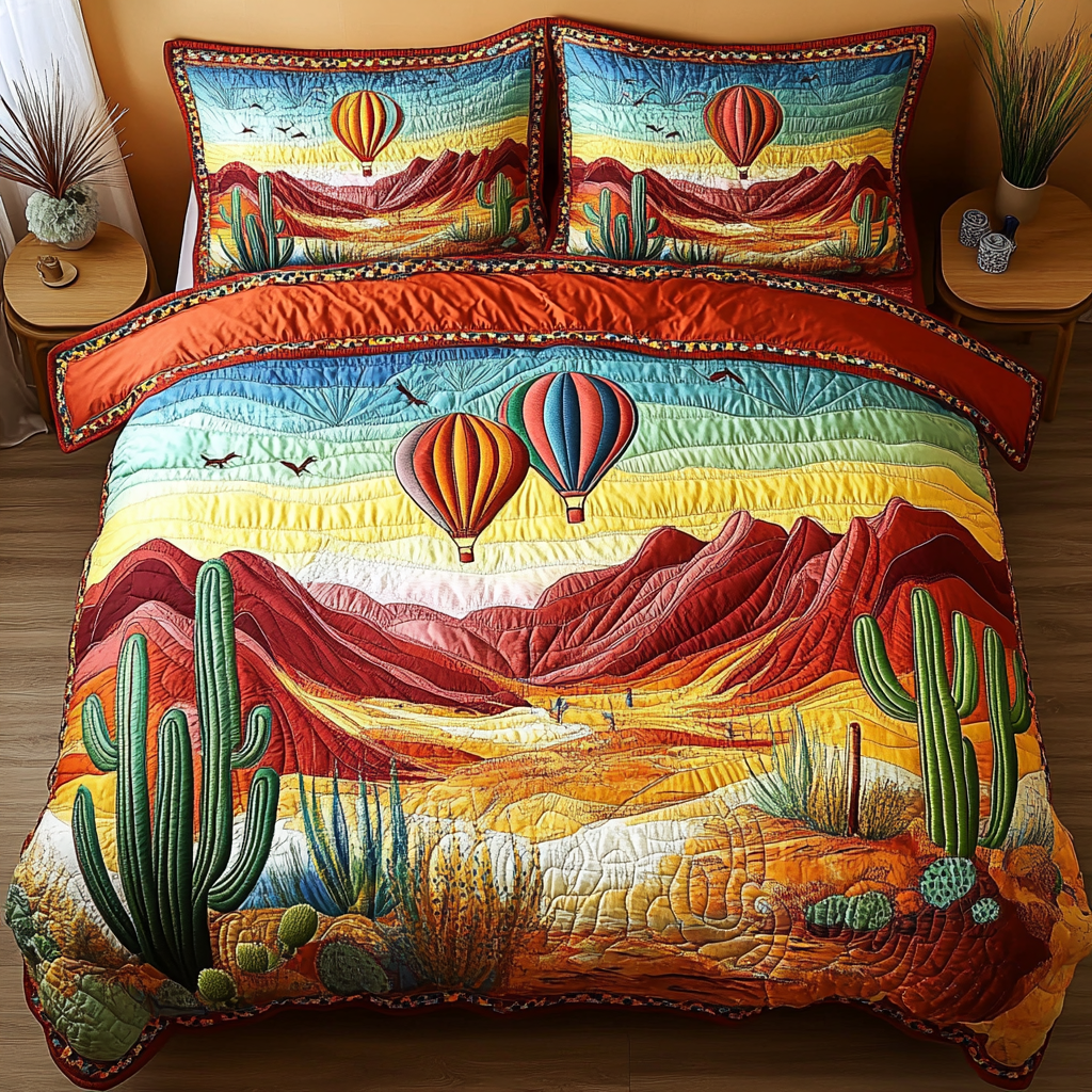Balloon Sky Quilted Bedding Set Duvet Cover Bedspread Cactus Inspired Gifts Balloon Sky Quilted Bedding Set Duvet Cover Bedspread Cactus Inspired Gifts