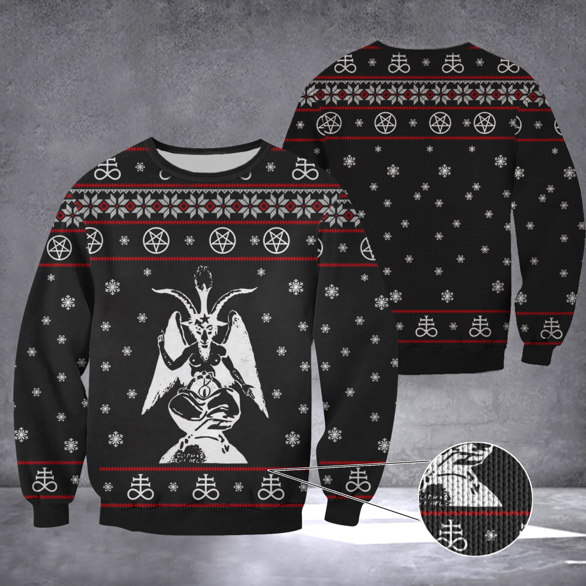 Baphomet Christmas Sweater Baphomet Holiday Sweater Baphomet Christmas Sweater Baphomet Holiday Sweater