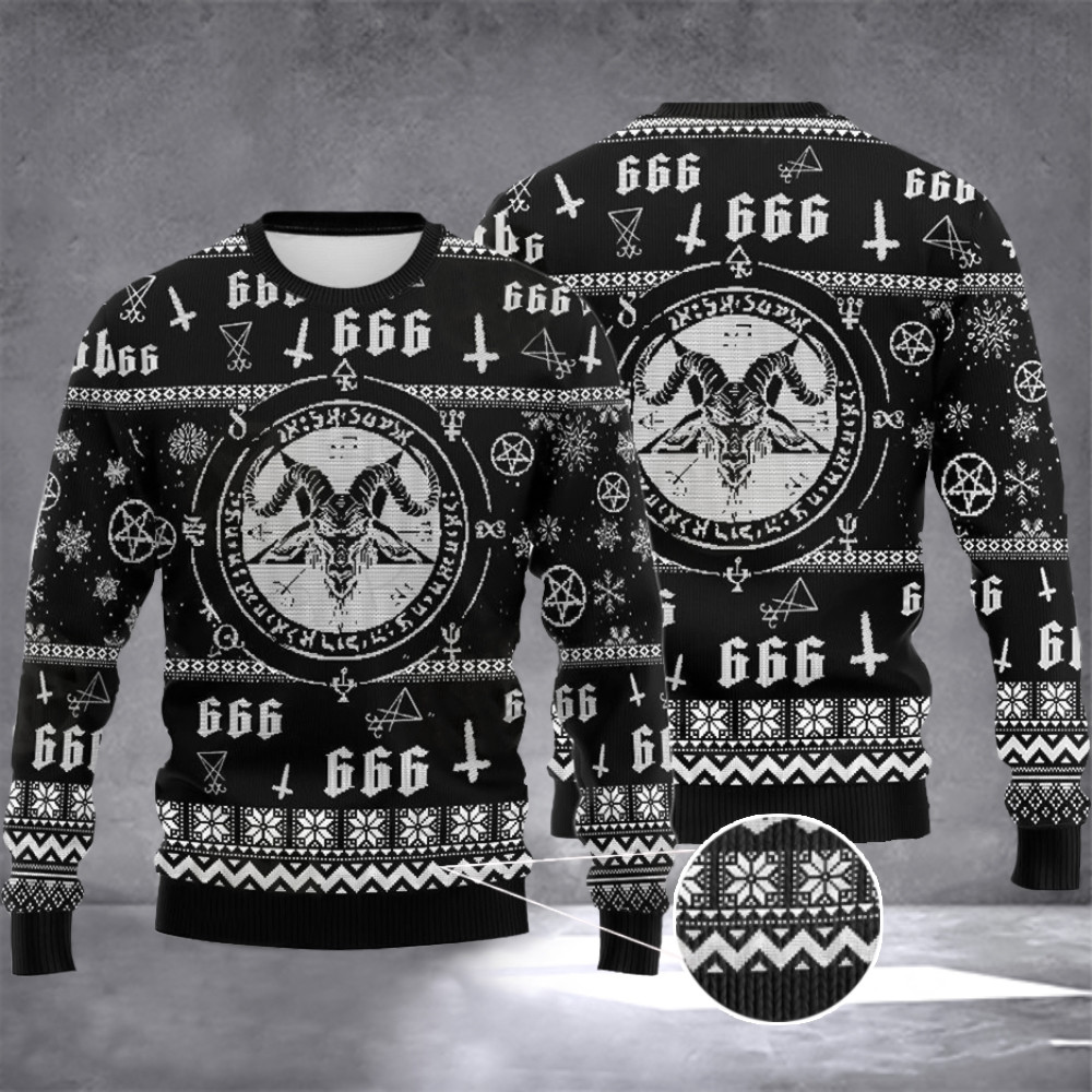 Baphomet Sweater Satanic Christmas Sweater Presents Baphomet Sweater Satanic Christmas Sweater Presents