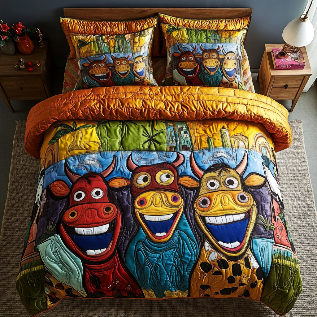 Barn Smiles Quilted Bedding Set Duvet Cover Bedspreads Cow Gifts For Cow Lovers Barn Smiles Quilted Bedding Set Duvet Cover Bedspreads Cow Gifts For Cow Lovers