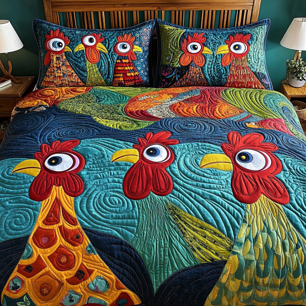 Barnyard Beauty Quilted Bedding Set Duvet Cover Bed Sheet Set Gifts For Chicken Owners Barnyard Beauty Quilted Bedding Set Duvet Cover Bed Sheet Set Gifts For Chicken Owners