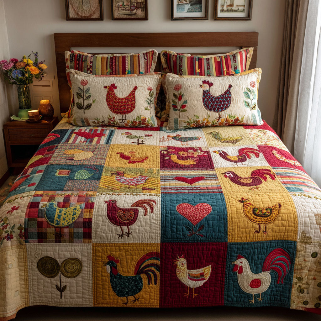 Barnyard Blessings Quilted Bedding Set Duvet Cover Merch Chicken Themed Gifts Barnyard Blessings Quilted Bedding Set Duvet Cover Merch Chicken Themed Gifts