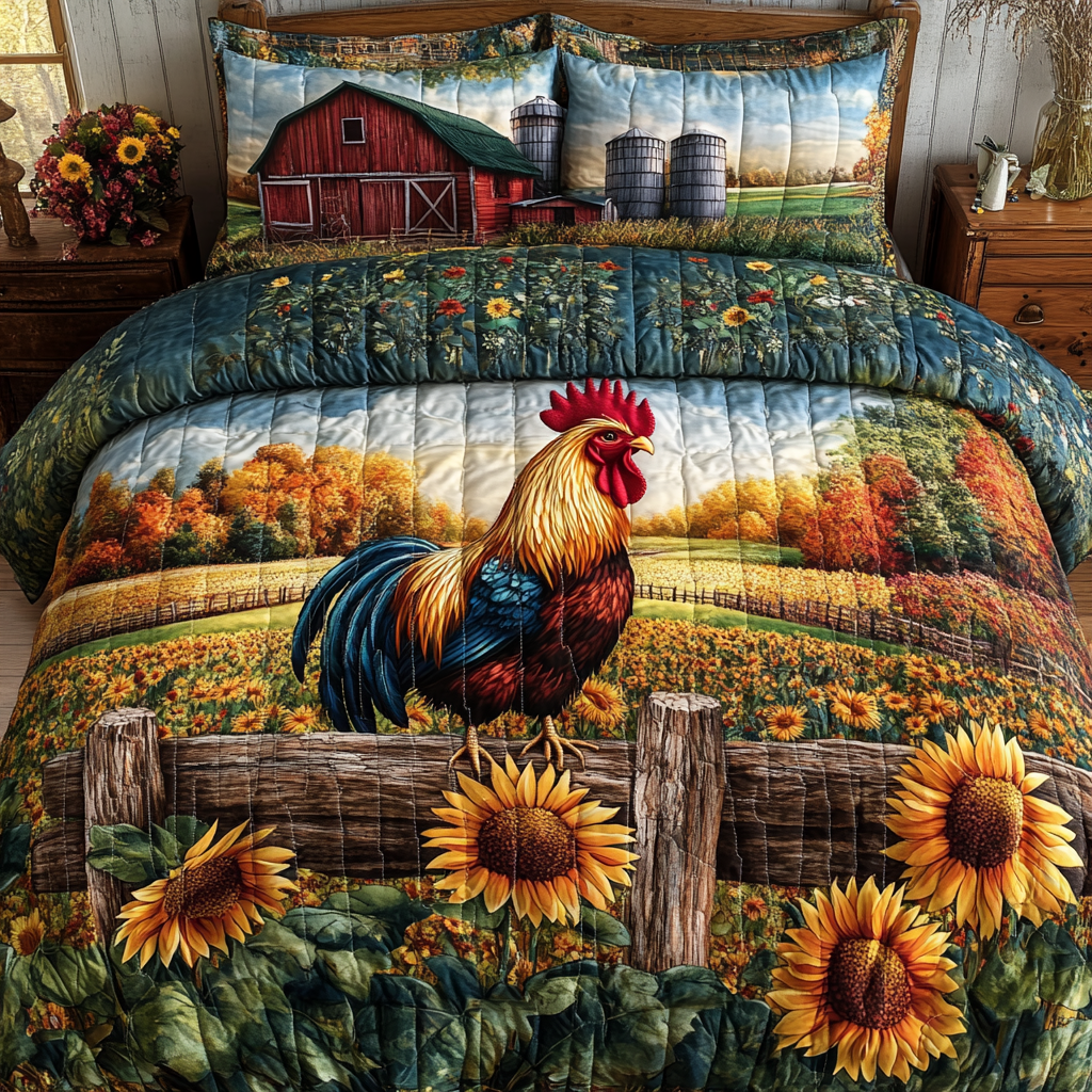 Barnyard Bliss Quilted Bedding Set Duvet Cover Bed Sheet Set Cute Gifts For Chicken Lovers Barnyard Bliss Quilted Bedding Set Duvet Cover Bed Sheet Set Cute Gifts For Chicken Lovers